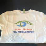 Santa Barbara Channelkeeper's white T-shirt, front.