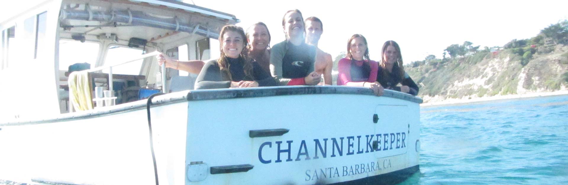 Happy kids on the R/V Channelkeeper boat.