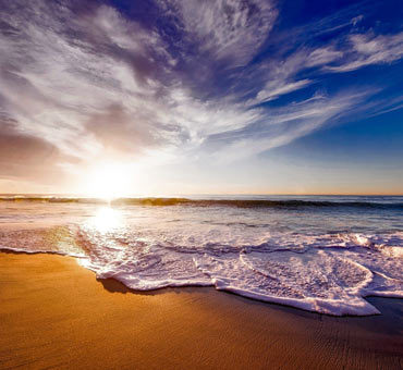 Beautiful beach at sunrise.